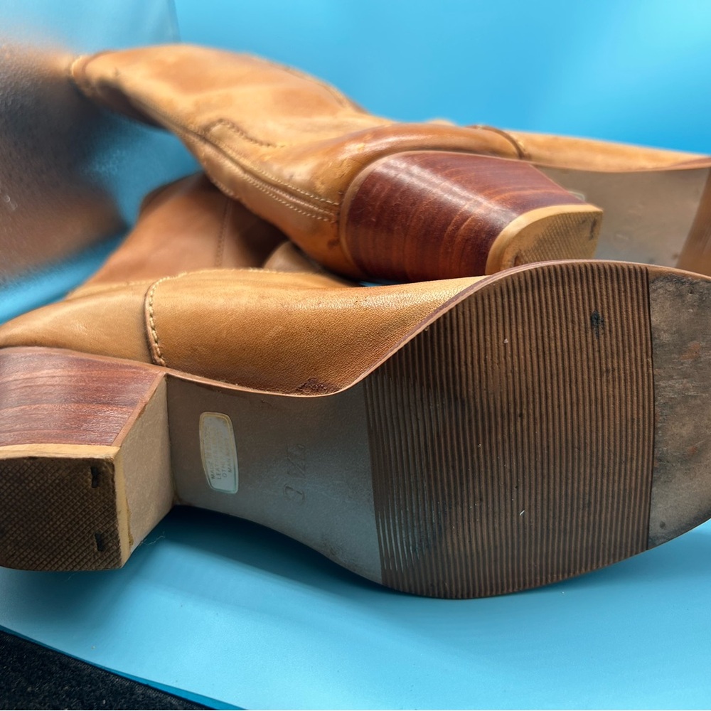 Predictions Camel Leather Boots Vintage - Picture 7 of 8